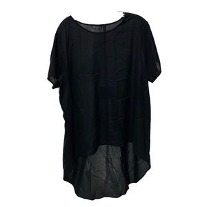 🛍️SHEIN Curve Hi-lo Sheer Black Short sleeve size 2XL